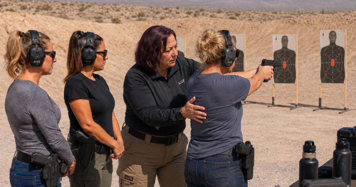Women participating in progressive preparedness training focused on situational awareness, responsible capability, and decision-making under pressure. preparedness training for women